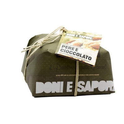 Doni e Sapori Doni e Sapori - Panettone Artigianale Pere e Cioccolato - 1000 g
